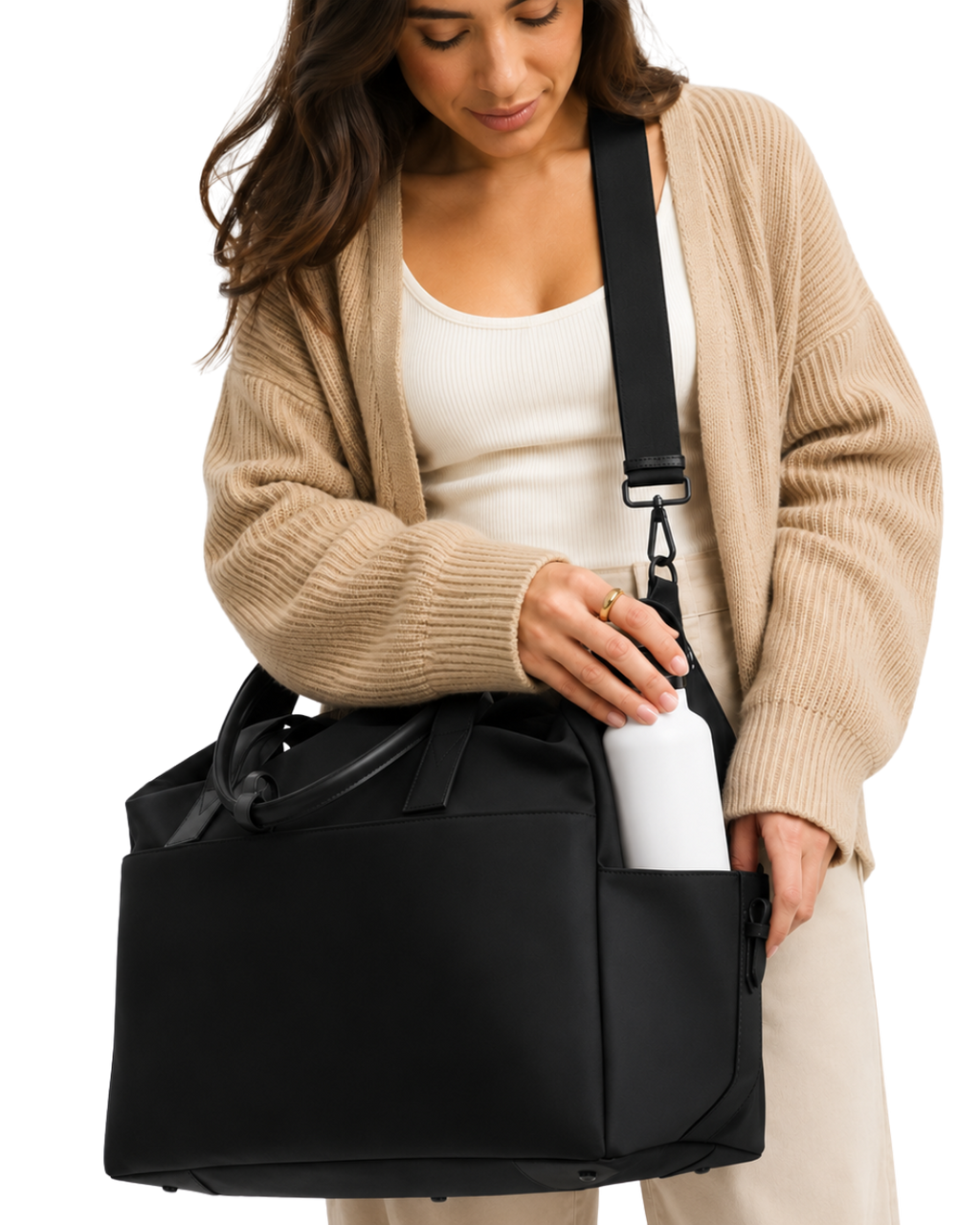 Black Nylon Diaper Bag