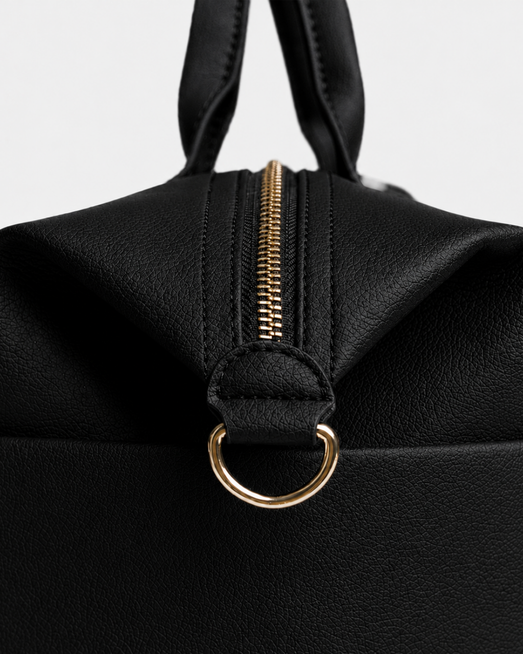 Black Leather Diaper Bag