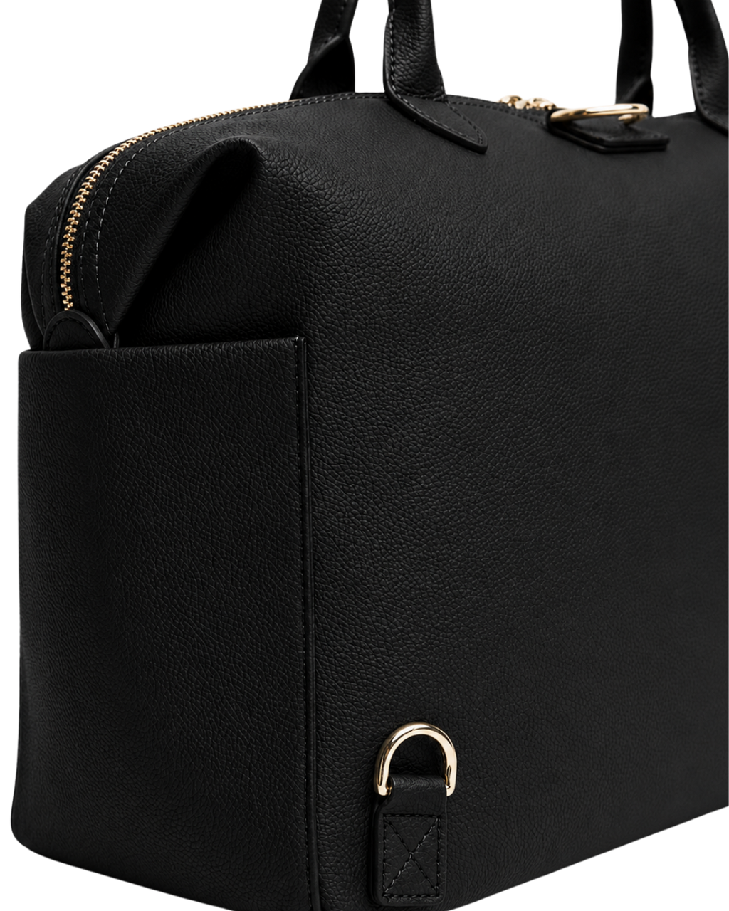 Black Leather Diaper Bag