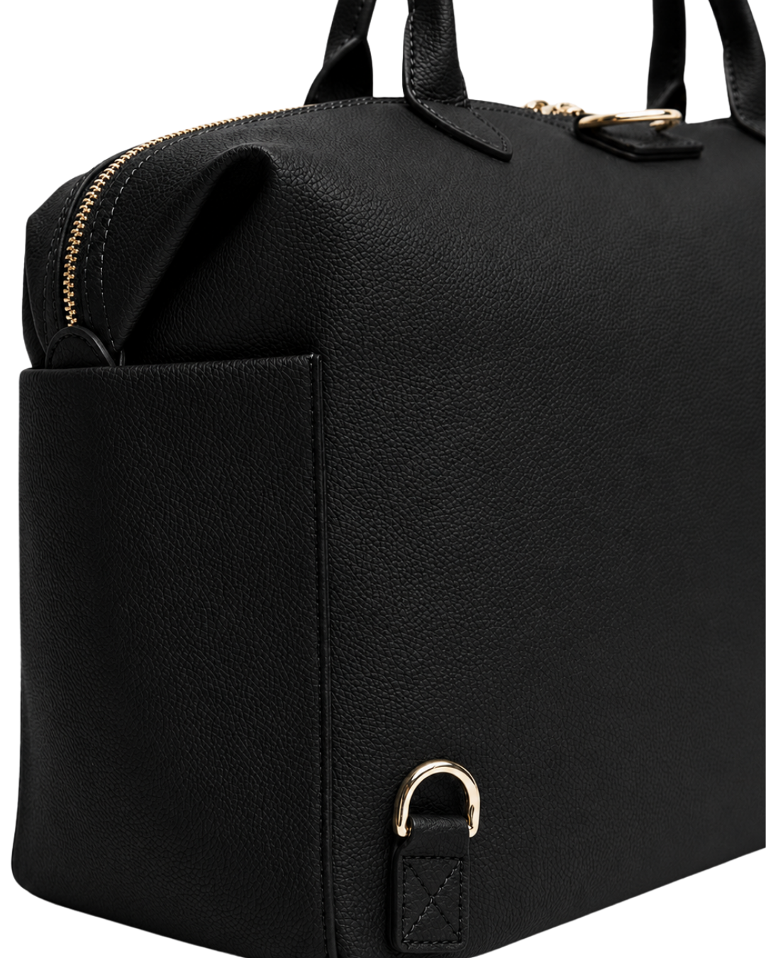 Black Leather Diaper Bag