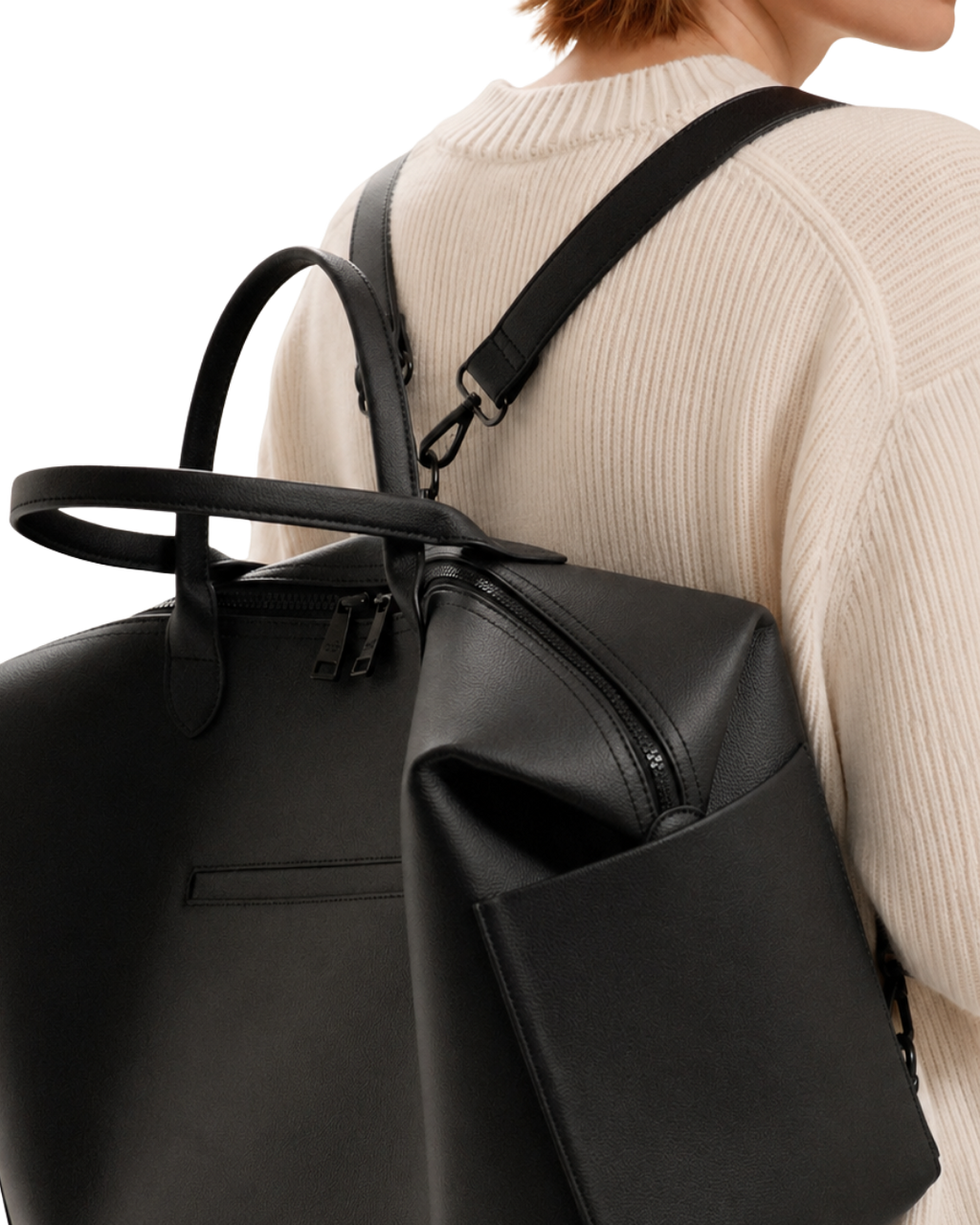Black Leather Diaper Bag