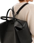 Black Leather Diaper Bag