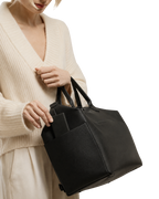 Black Leather Diaper Bag