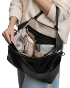 Black Leather Diaper Bag