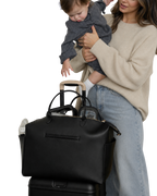 Black Leather Diaper Bag