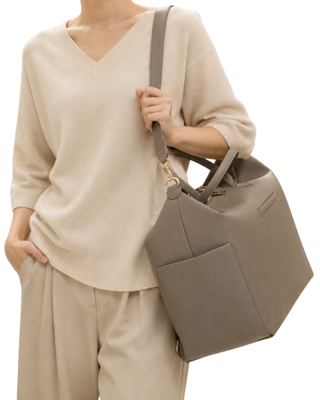 Clay Leather Diaper Bag