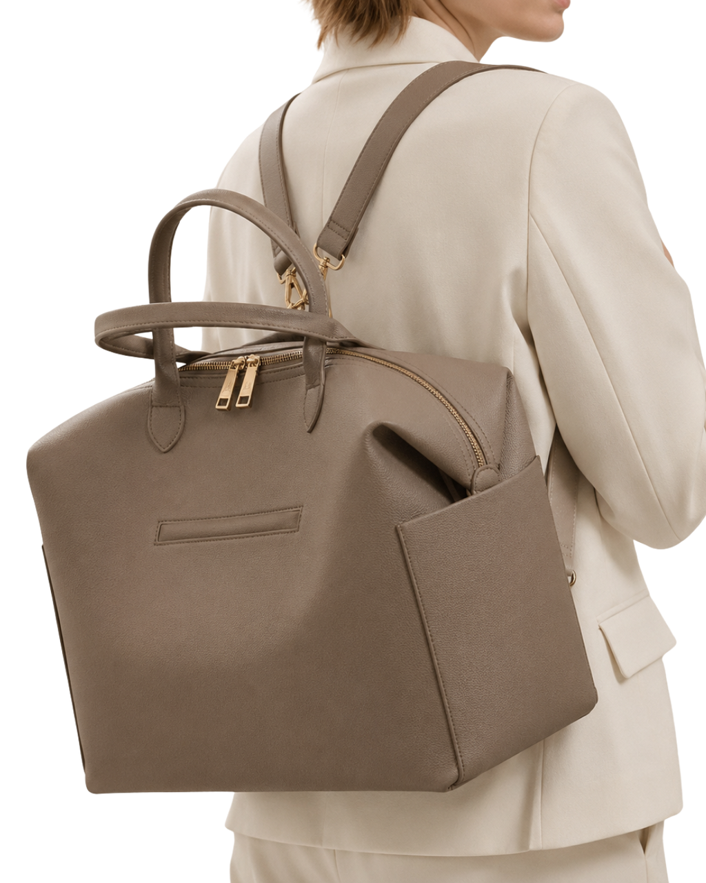 Clay Leather Diaper Bag