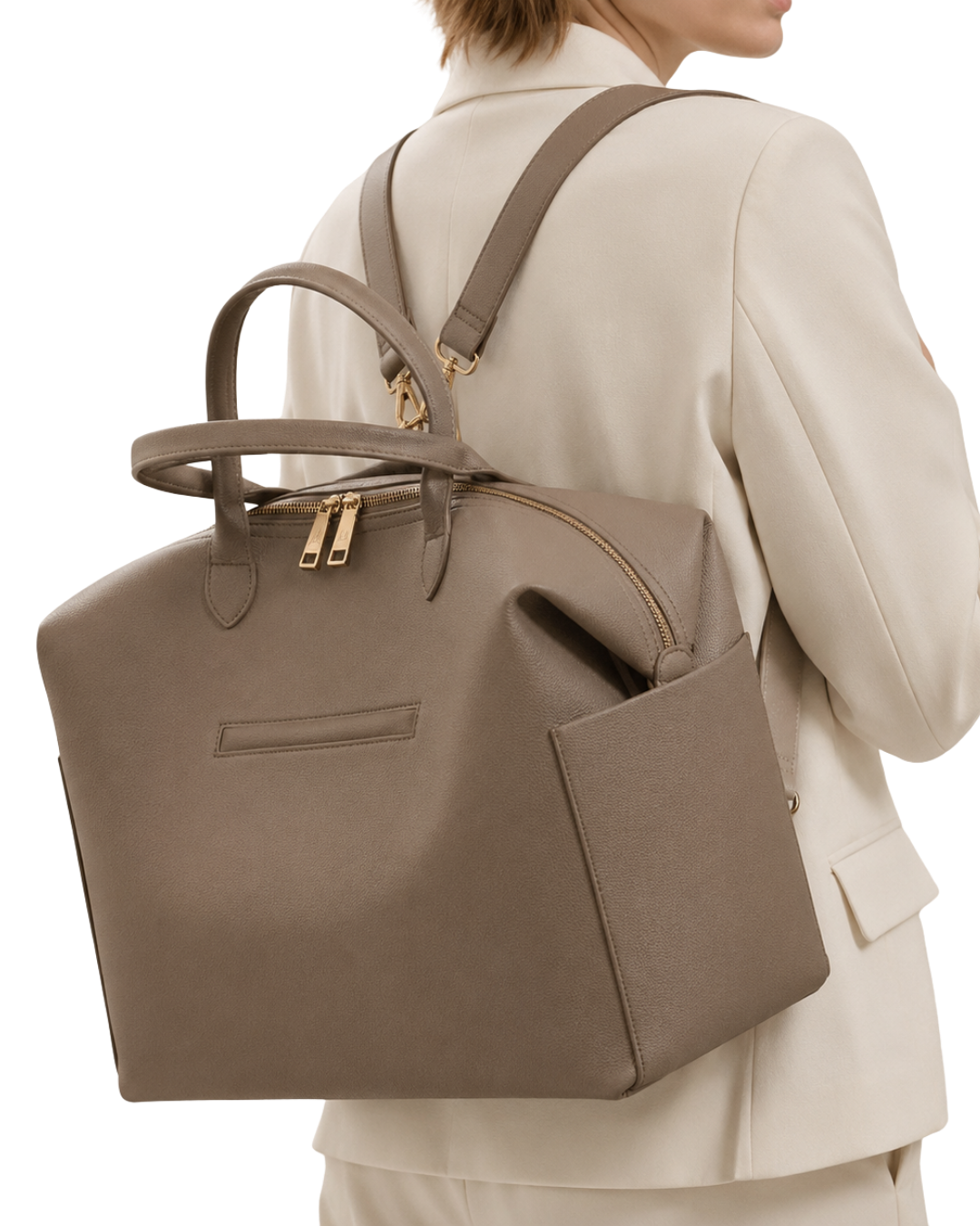 Clay Leather Diaper Bag
