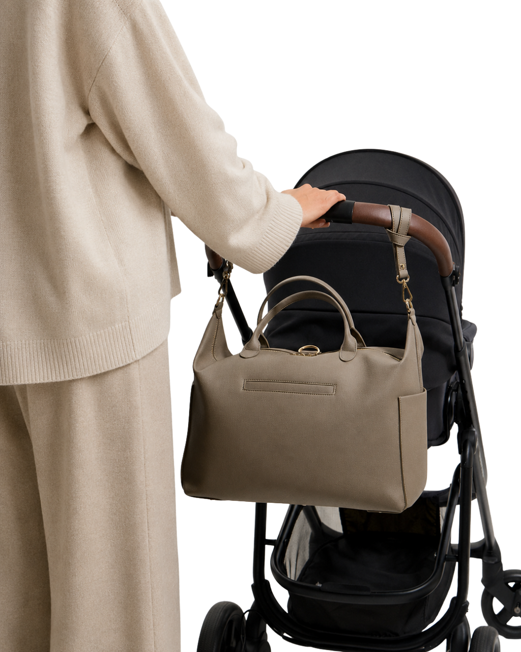 Clay Leather Diaper Bag