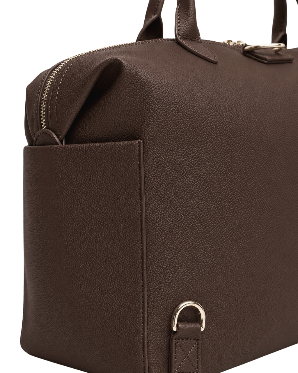 Chocolate Leather Diaper Bag