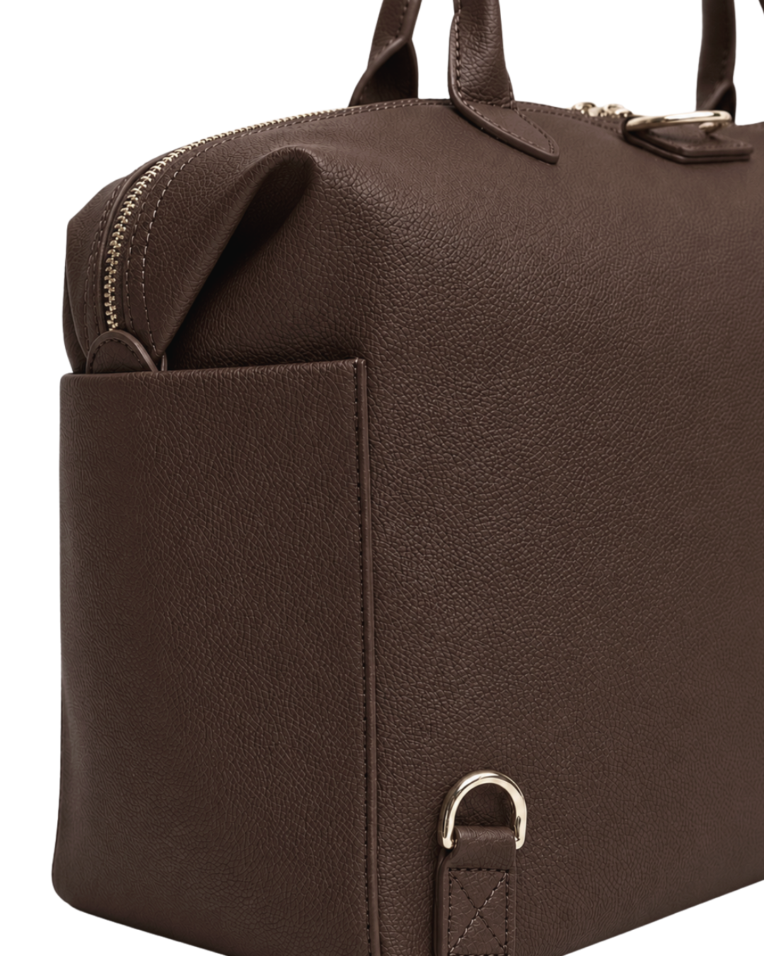 Chocolate Leather Diaper Bag