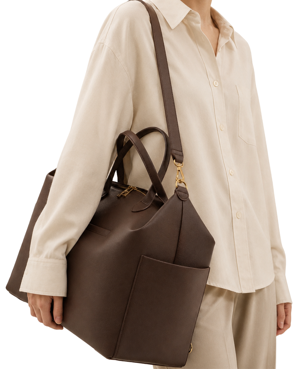 Chocolate Leather Diaper Bag