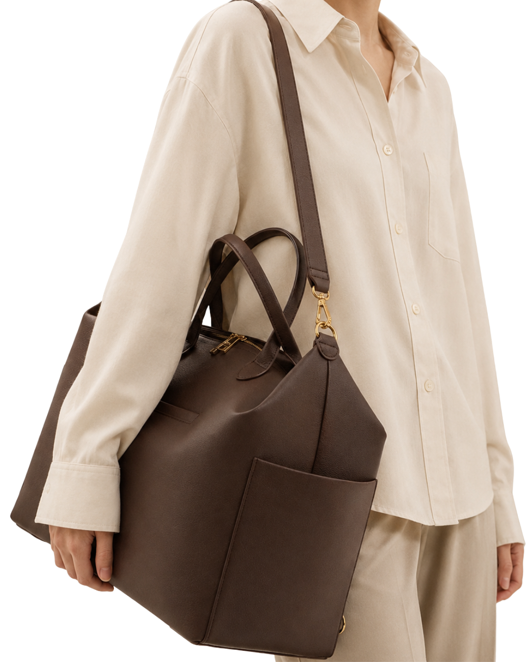 Chocolate Leather Diaper Bag