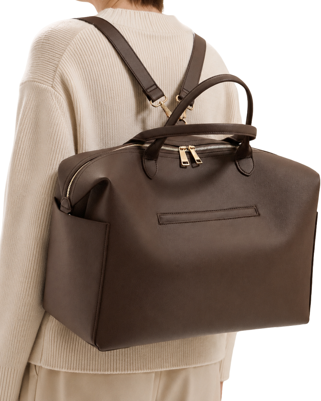 Chocolate Leather Diaper Bag