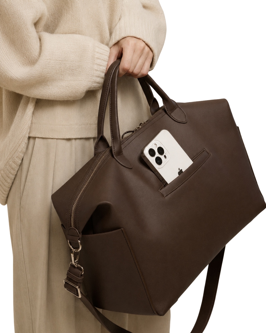 Chocolate Leather Diaper Bag
