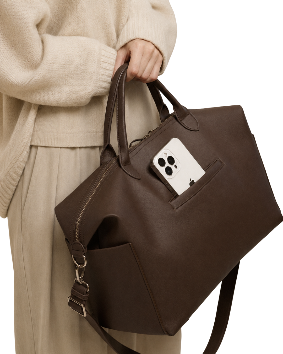 Chocolate Leather Diaper Bag