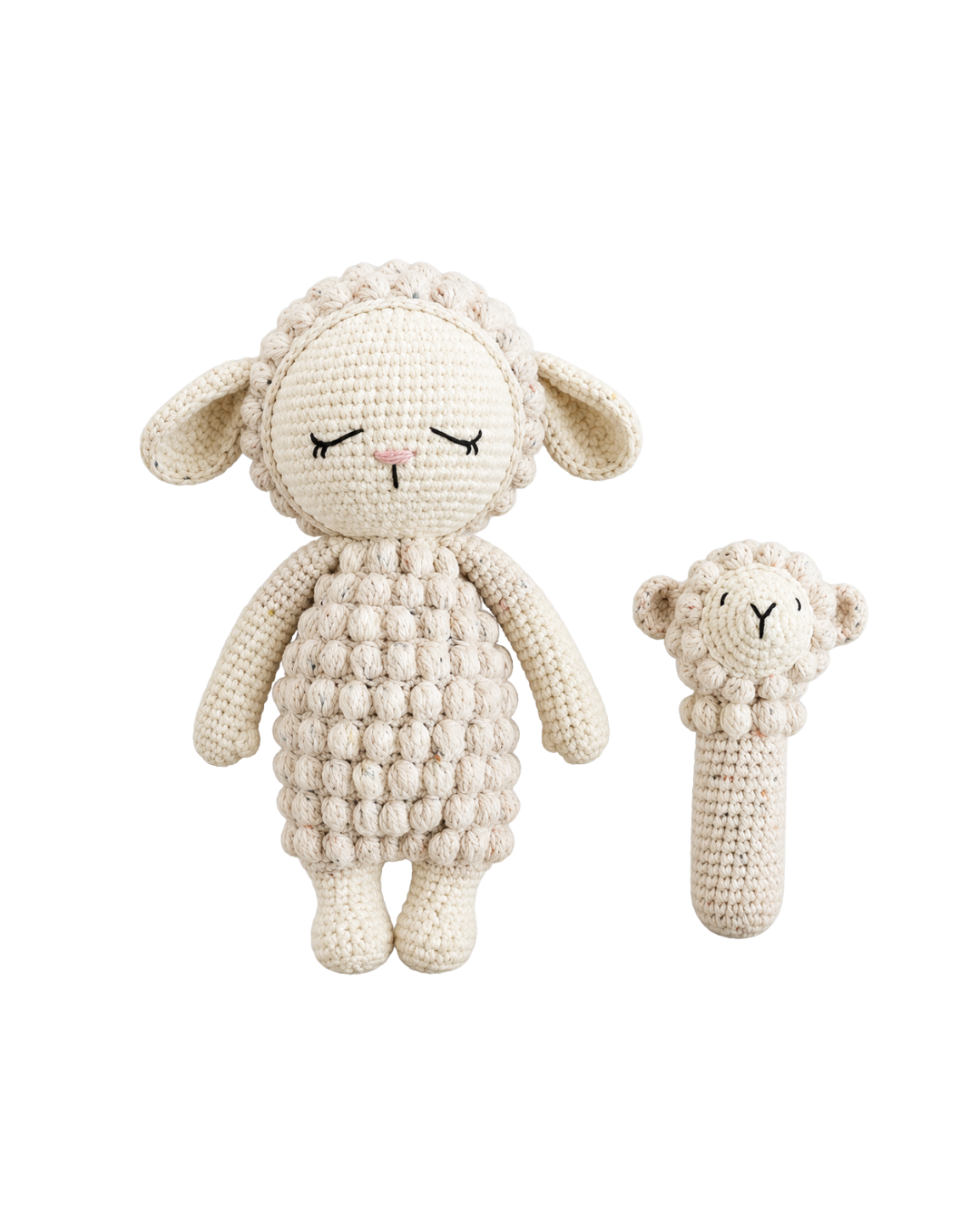 Crochet Sheep Toy & Rattle Set