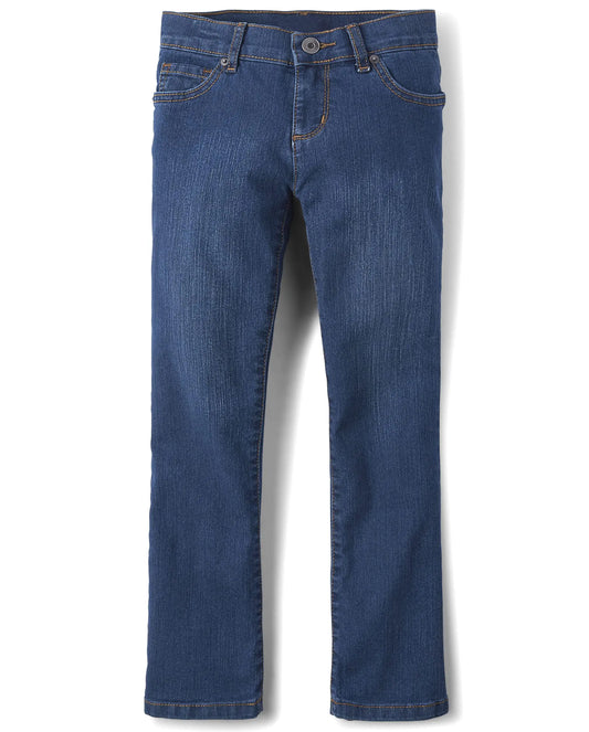 The Children's Place Girls' Basic Bootcut Jeans 4 Plus Victory Blue Wash Single