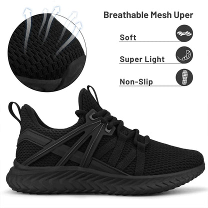 Abboos Womens Slip On Sneakers Women Walking Tennis Shoes Lightweight Casual Sneakers for Gym Travel Work 7 Black