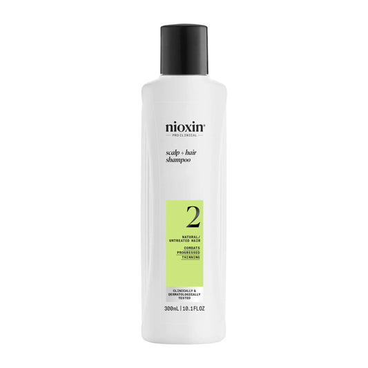 Nioxin System 2 Scalp Cleansing Shampoo with Peppermint Oil, Treats Dry and Sensitive Scalp, For Natural Hair with Progressed Thinning 10.1 Fl Oz (Pack of 1)