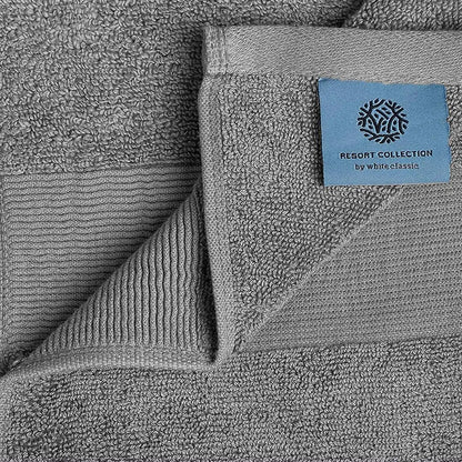 4 Pack Resort Collection Soft Bath Towels 28x55 in Hotel Plush Cotton Smoke Grey