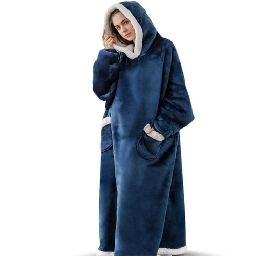 Super Long Flannel Blanket with Sleeves Winter Hoodies