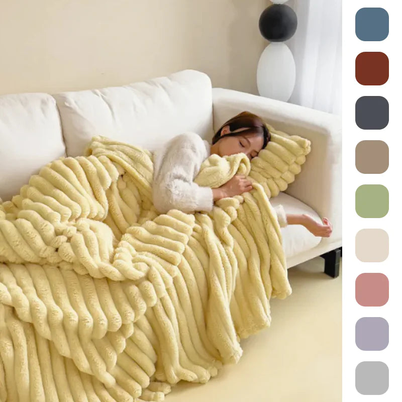 Soft Double-Sided Velvet Blanket - Thick & Warm