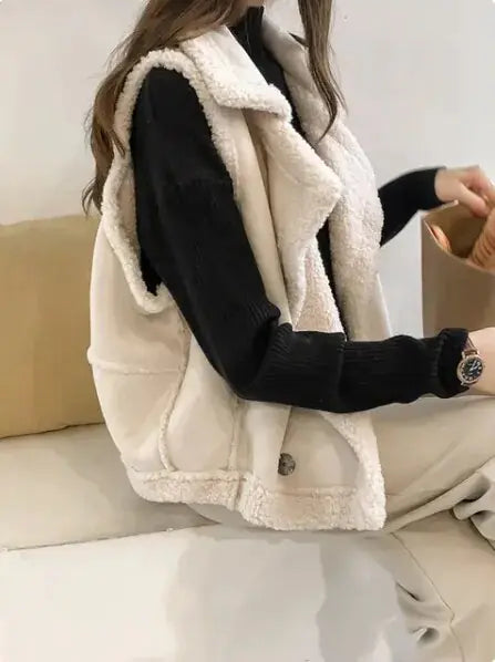 Elegant Sleeveless Fur Jacket