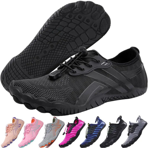 Water Shoes Men,Mens Water Shoes,Water Shoes Women,Barefoot Shoes,Quick Dry Aqua Swim Shoes,Slip-on Soft Beach Shoes,Quick Dry Water Shoes,Aqua Sports Outdoor Shoes for Pool Beach Surf Walk Water Yoga 6 Women/5 Men Black-3