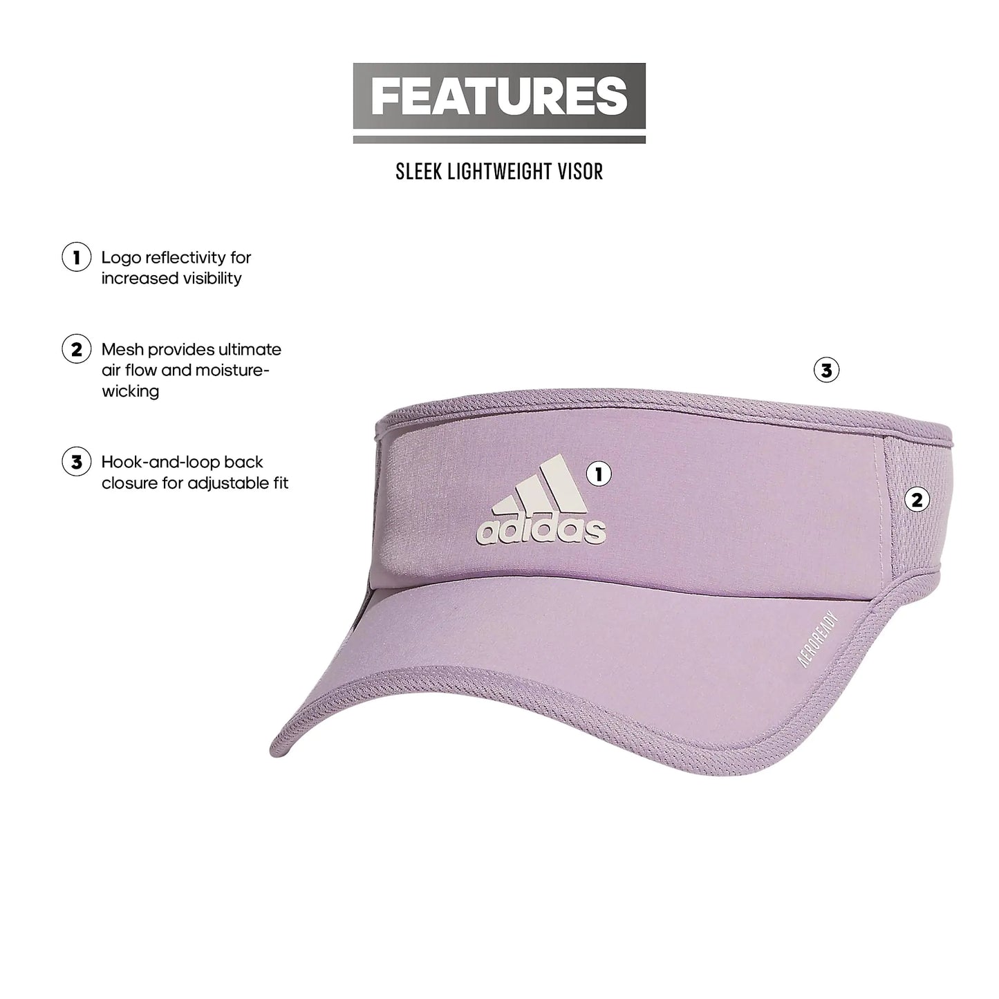 adidas Women's Superlite Sport Performance Visor for sun protection and outdoor activity One Size Preloved Fig Purple/Off White