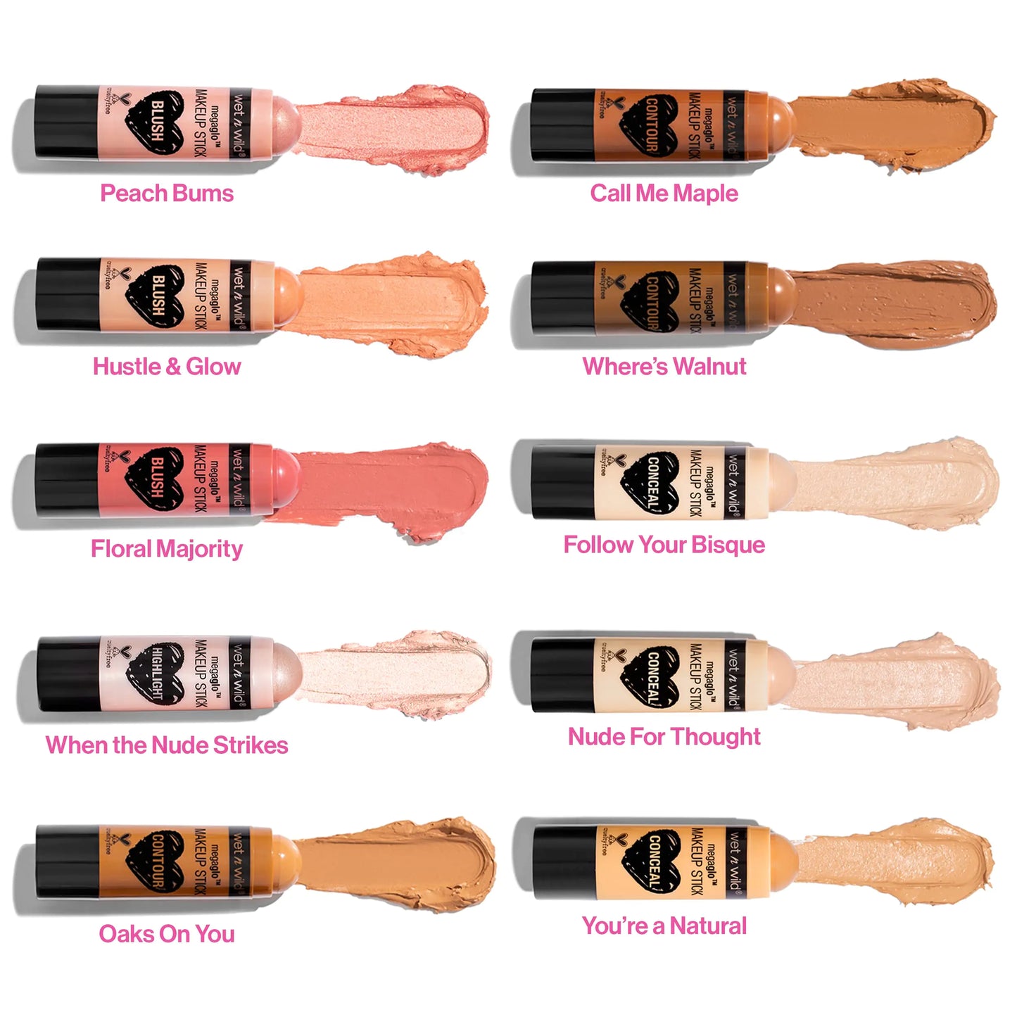 wet n wild MegaGlo Makeup Stick, Buildable Color, Versatile Use, Cruelty-Free & Vegan - Call Me Maple and Conceal and Contour Neutral Follow Your Bisque,1 Ounce (Pack of 1),807 Bundle Makeup Stick + Stick, Follow Your Bisque